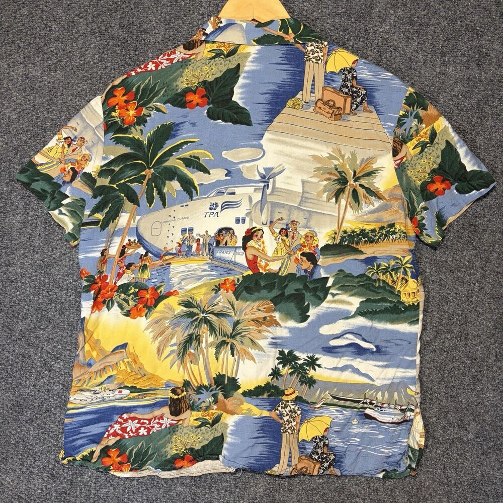 Vintage Reyn Spooner Shirt Men M Hawaiian Print Rayon Button Up Beach Vacation. - Picture 9 of 12